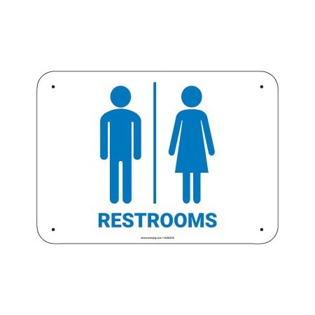 Pig PIG Restrooms Sign 14" x 10" Vinyl 14" L x 10" H SGN2016-10X14-VYL